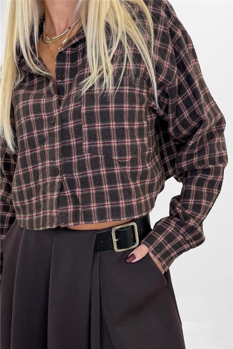 camicia crop flanellata sarah